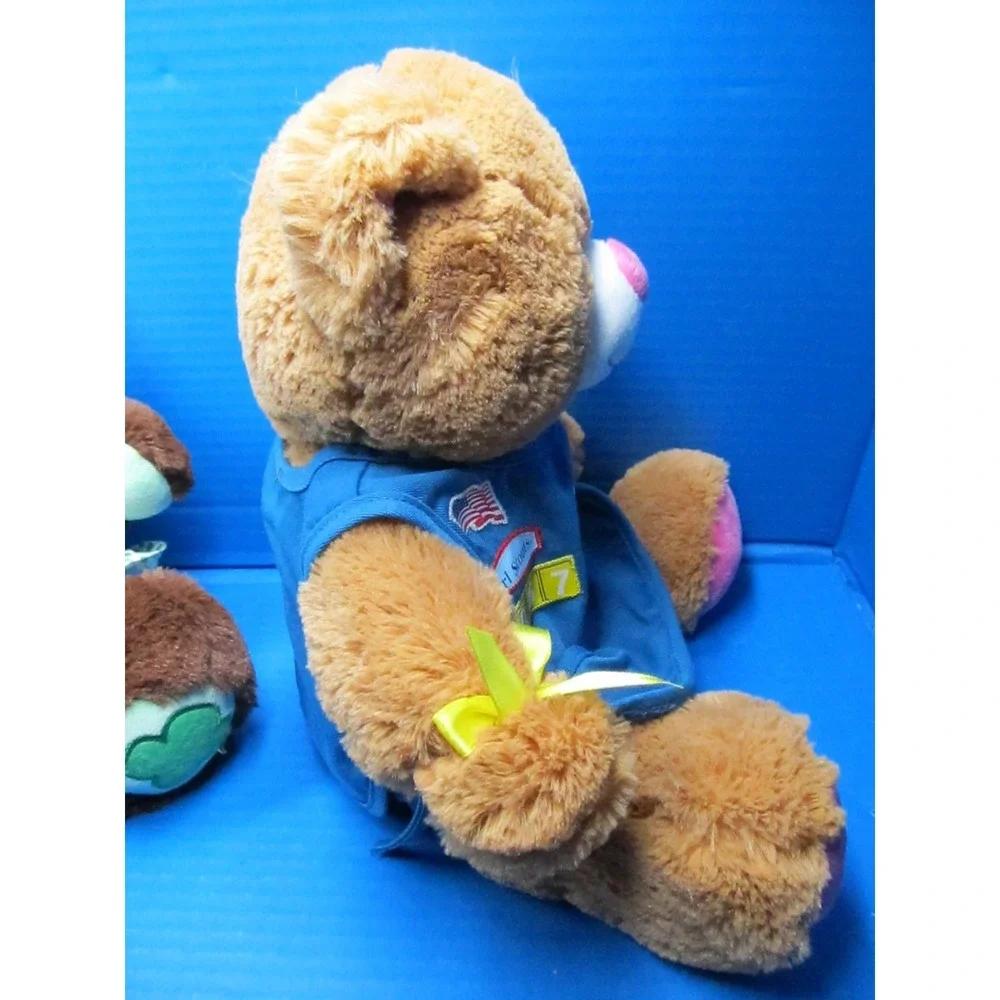 BUILD A BEAR  GIRL SCOUT Lot of 2 Bears w/Outfits Plush Thin Mint & 100th Anniv